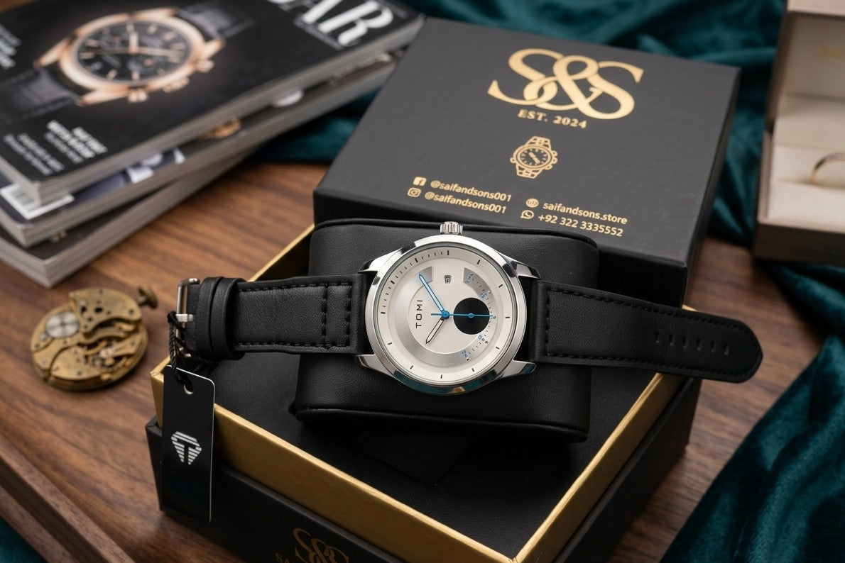 TOMI ( BLACK LEATHER WATCH )